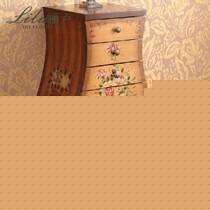 丽卢西南桦木七斗花瓶柜,纯手工彩绘图案唯美生动,传统美式做旧工艺