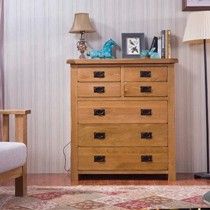 泽润wdpy-fw09欧式风格橡木七斗柜,圆润边角实木滑轨抽屉柜