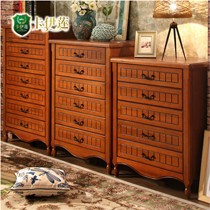 卡伊莲美式乡村实木古典五斗柜,JE01型号环保楸木做旧组装斗柜