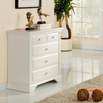 德家家具六斗柜,温馨田园储物柜,型号901-20的白色抽屉柜
