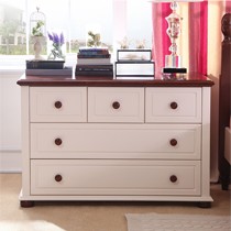 喜梦宝实木五斗柜,象牙白床边斗柜,多功能储藏柜,型号 BC84033-5D1