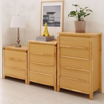 林氏木业田园风五斗柜,实木抽屉式储物柜,清新原木色调五斗橱