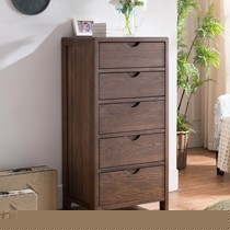 优木家具胡桃色立式五斗柜,白橡木卯榫拼接储物柜,型号:YXYLDGG001