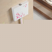 若木卫浴白色陶瓷蹲厕带彩绘水箱,RM-8116型号无挡水防滑蹲便器,智洁釉面抗菌易清洁