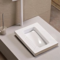 美标有挡水防臭蹲便器,白色陶瓷带水箱直冲式蹲厕,型号: 262211