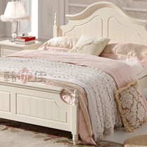 韩优佳品牌欧式罗马柱儿童床,实木象牙白公主床,型号HYJ-BT808