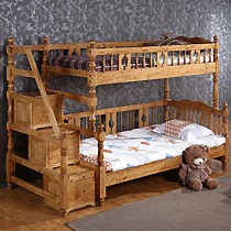 FURNITURE/花田家私牌美式子母床,C-202型胡桃木儿童床,特制罗马柱设计