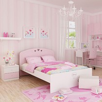 甜美小公主式儿童床,酷漫居粉红浪漫单人床,经典睡美人图案KMC-A113-12
