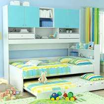 酷漫居多功能侧柜床,上下双层可爱单人床,彩胺系列小公主儿童床