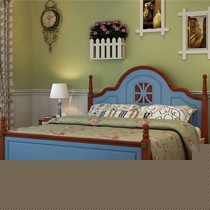 诗帝轩浪漫温馨公主床,蓝色单人儿童床,239精致收纳高箱床