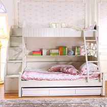 浪漫坊韩式子母床,上下双层实木儿童床,田园风格带护栏高低床RZ605