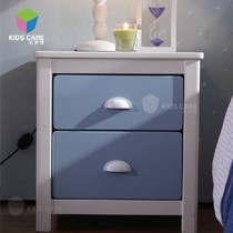 天空之城系列现代实木儿童床头柜,凯斯康纯真天蓝色床头柜
