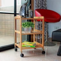 饰成家品楠竹宜家儿童床头柜,清新田园滚轮置物架,型号scjp_ctg