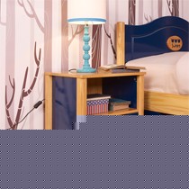 田园可爱童话风儿童床头柜,喜梦宝松木床边柜,二层环保矮柜BE66003D2