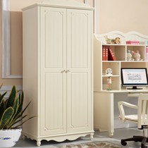 鹏景田园板式烤漆儿童衣柜,哑光象牙白双开门小衣橱,型号X32