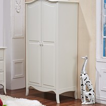 大森林橡木双门儿童衣柜,象牙白田园衣橱,型号:HX 002