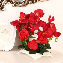 四色可选仿真花卉蝴蝶兰套装,加芬美饰家居装饰花卉盆景,货号jf190