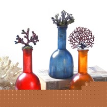 creative home/可立特玻璃瓶摆件,卧室珊瑚瓶塞摆饰,货号: DE1592A