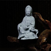 自有名堂陶瓷披坐观音摆件,12-20寸佛像桌面摆件,观音菩萨风水摆件