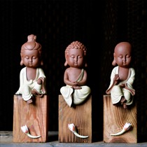 自有名堂陶瓷紫砂观音摆件,古典佛像如来家居饰品,辟邪镇宅桌面摆件