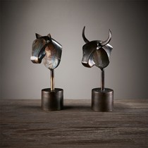 Tao古铜色动物造型摆件,铝制砂模美式复古装饰品,型号:7200600