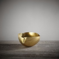 Tao黄铜色三瓣装饰碗,手工拼接铜碗收纳摆件,型号:7290018