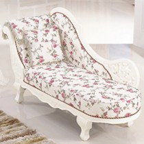 帝美森品牌印花布艺欧式贵妃椅,清新田园的镂空雕花贵妃榻,型号930贵妃