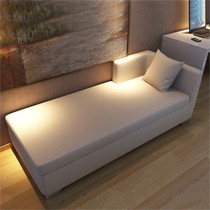 一米爱多功能L型高弹海绵布艺贵妃椅,L081系列现代简约米色单人沙发