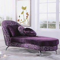 品格L型紫色多功能简约现代贵妃椅,538型号绒布实木美人榻