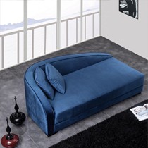 意达尔特植绒现代简约贵妃椅,YY1303系列实木布艺单人沙发