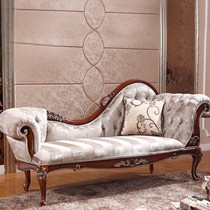 路易名匠实木布艺贵妃椅,欧式家居休闲睡椅,雕刻花纹奢华单人卧椅