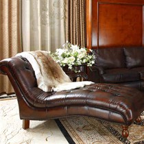 英堡来手工擦色松木皮椅,做旧高弹棉躺椅,型号:EH0681L29K