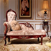 JEOKS/乔克斯LFGF601美式乡村贵妃椅,实木雕花躺椅,客厅沙发椅