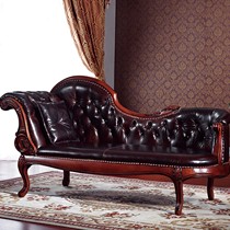 璐维丝美式贵妃椅,777真皮古典贵妃榻,手工实木雕刻美人榻