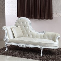 梵可可欧式白色贵妃椅,型号: YH-10银箔拉钻贵妃榻,实木布艺沙发躺椅