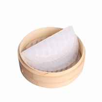 展艺白色圆形网格蒸笼垫,硅胶双面易洗防油垫,包子馒头不沾笼屉布