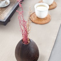 柿子PJ259创意实木花瓶,酱色炭烧处理现代风格花器,多款式环保无甲醛花瓶