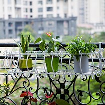 雅私阁室外铁艺花架,悬挂式烤漆花盆架,阳台护栏壁挂花架