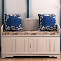 惟创美式乡村布艺换鞋凳,超强收纳优雅造型穿鞋凳两人可用,货号GZ10031