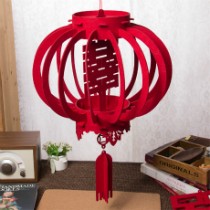 HOENGLAN GIFT立体喜字灯笼,中式婚礼装饰用品,婚房布置绒布灯笼