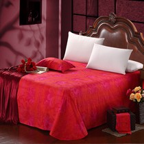 思多奇家纺大红色欧式婚庆床单,喷气印染工艺不褪色不缩水,百分百纯棉面料健康环保