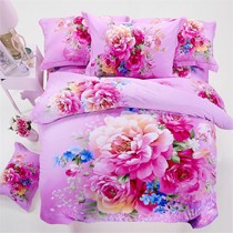 芗菲加厚床品磨毛面料,宽边枕套月牙边设计,婚庆家纺活性印染工艺