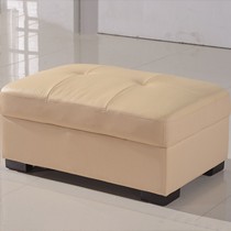 几度皮艺脚踏凳,客厅真皮沙发凳,米黄色长方形脚踏凳型号: SFJT