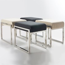 室尚纯色布艺沙发凳,小户型金属换鞋凳,纯色不锈钢棉麻梳妆凳