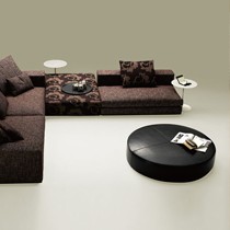 卡西森圆形真皮脚踏凳,现代客厅皮茶几,SF--008高端定制客厅家具