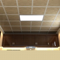 现代木纹花色集成吊顶,科尤压框造型厨房铝扣板,珠光热转印工艺图案逼真