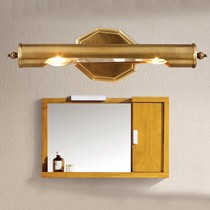 美式鎏金仿古铜镜前灯,月影凯顿全铜焊锡卫生间节能灯,型号: MC088-2W