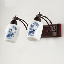 太古灯具卫生间节能镜前灯,新中式青花瓷双头镜前灯,型号8050