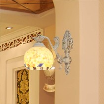 羽柏WL6801C-1天然贝壳镜前灯,玻璃灯罩环保镜前灯,金属美人鱼灯座镜前灯