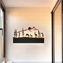 珞瑞琳创意麋鹿图案led镜前灯,铁艺喷漆磨砂M1653复古卫浴壁灯